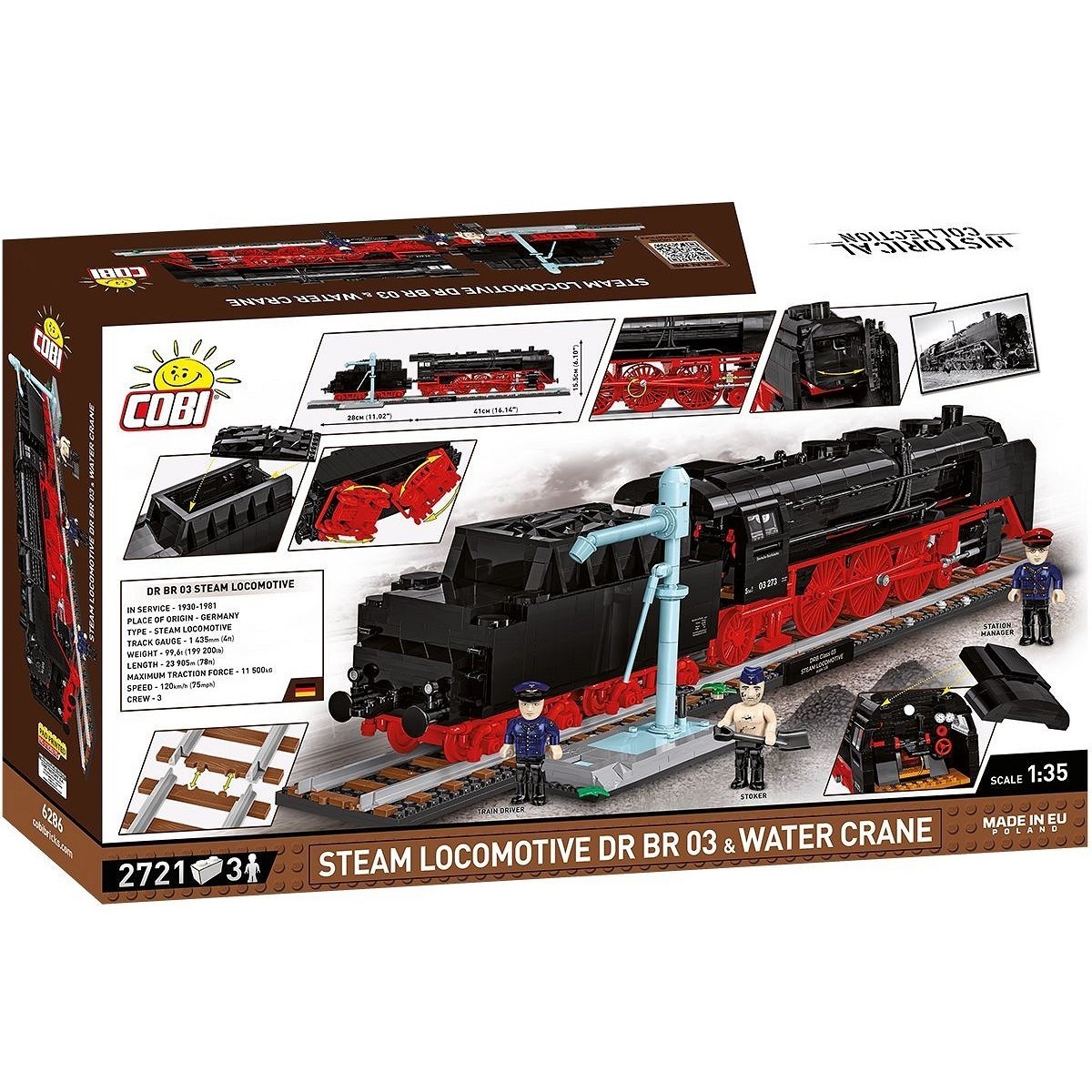 COBI DR BR 03 Steam Locomotive and Water Crane Executive Edition 6286