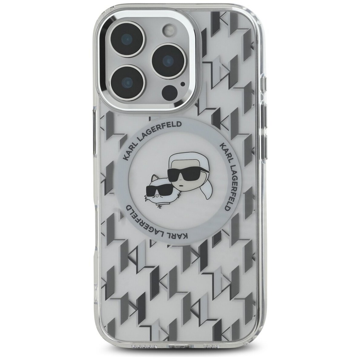 Karl Lagerfeld IML Monogram Karl&amp;Choupette Head MagSafe for iPhone 16 Pro Max