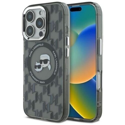 Karl Lagerfeld IML Monogram Karl&amp;Choupette Head MagSafe for iPhone 16 Pro Max