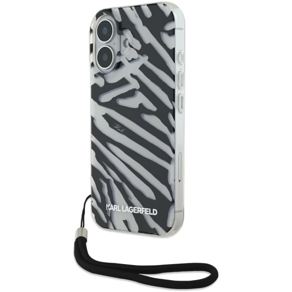 Karl Lagerfeld IML Zebra Pattern &amp; Cord for iPhone 16