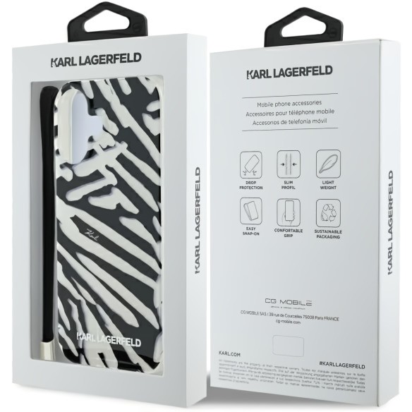 Karl Lagerfeld IML Zebra Pattern &amp; Cord for iPhone 16
