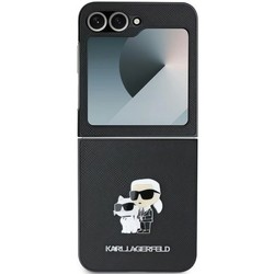 Karl Lagerfeld Saffiano Karl&amp;Choupette Metal Pin for Galaxy Z Flip6