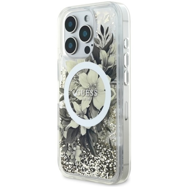 GUESS Flower Liquid Glitter MagSafe for iPhone 16 Pro Max