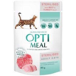 Optimeal Adult Sterilised with Beef/Turkey Pouch 85 g