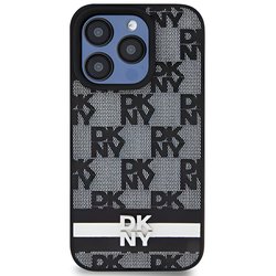 DKNY Leather Checkered Mono Pattern &amp; Printed Stripes for iPhone 15 Pro Max