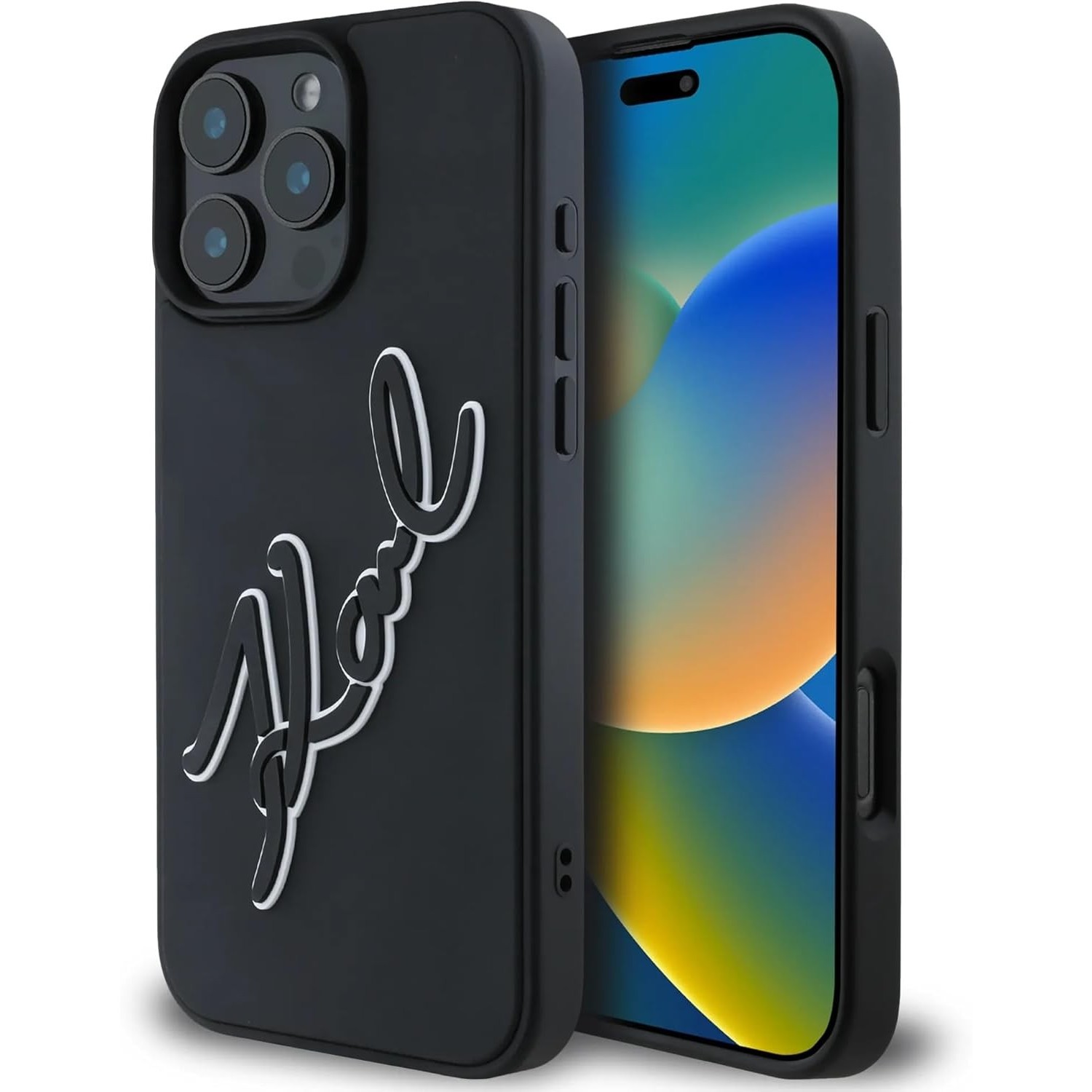 Karl Lagerfeld 3D Rubber Bicolor Signature for iPhone 16 Pro