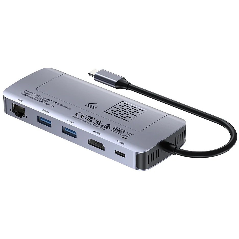 Unitek 6-in-1 USB-C Hub with M.2 SSD Enclosure