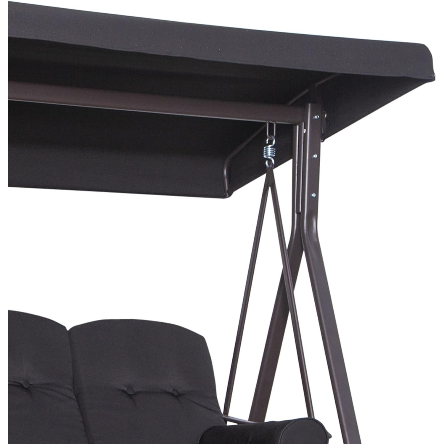 Outsunny 3 Seater Garden Swing Chair Patio Swing Bench w/ Cup Trays