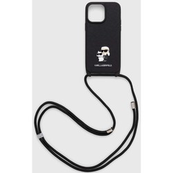 Karl Lagerfeld Crossbody Saffiano Metal Pin Karl &amp; Choupette for iPhone 14 Pro Max