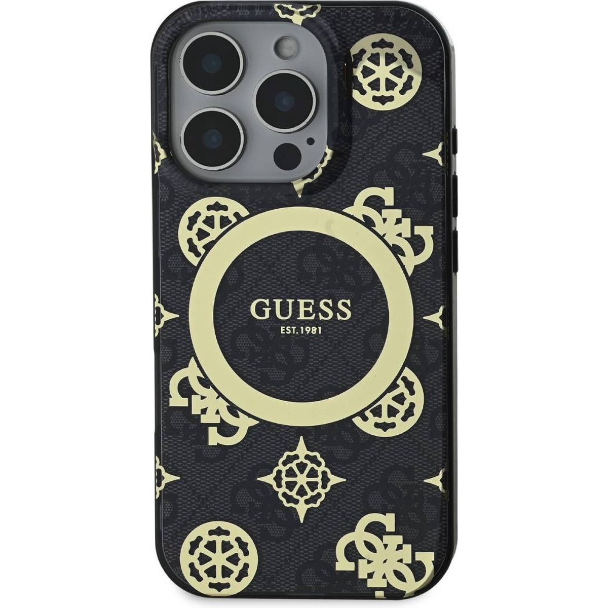 GUESS IML Peony On 4G Background MagSafe for iPhone 16 Pro