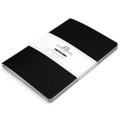 Hiver Books Set of 2 Plain Notebook Black