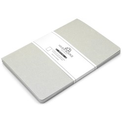 Hiver Books Set of 2 Plain Notebook Grey