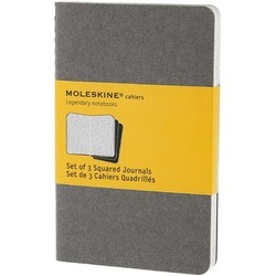 Moleskine Set of 3 Squared Cahier Journals Pocket Grey
