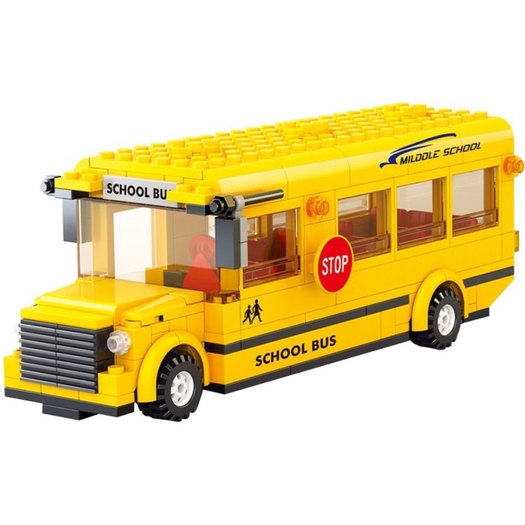 Sluban School Bus with Middle School M38-B0333