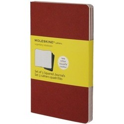 Moleskine Set of 3 Squared Cahier Journals Pocket Red