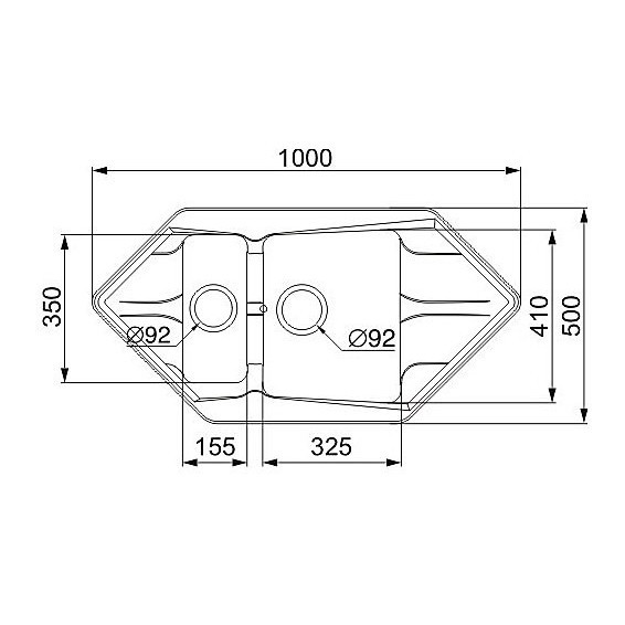 Pyramis Petra Corner 100 x 50 1 1/2B 2D