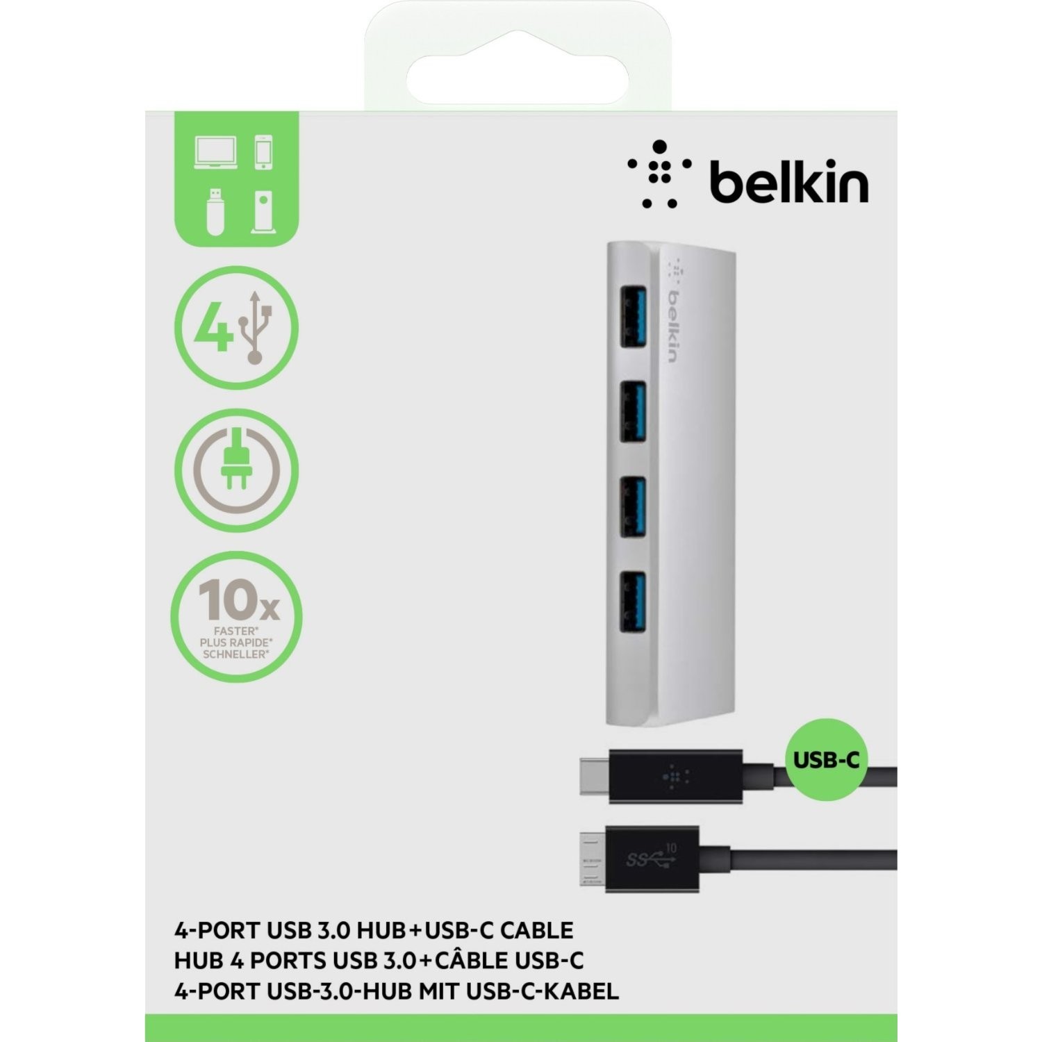 Belkin USB 3.0 4-Port Hub + USB-C Cable
