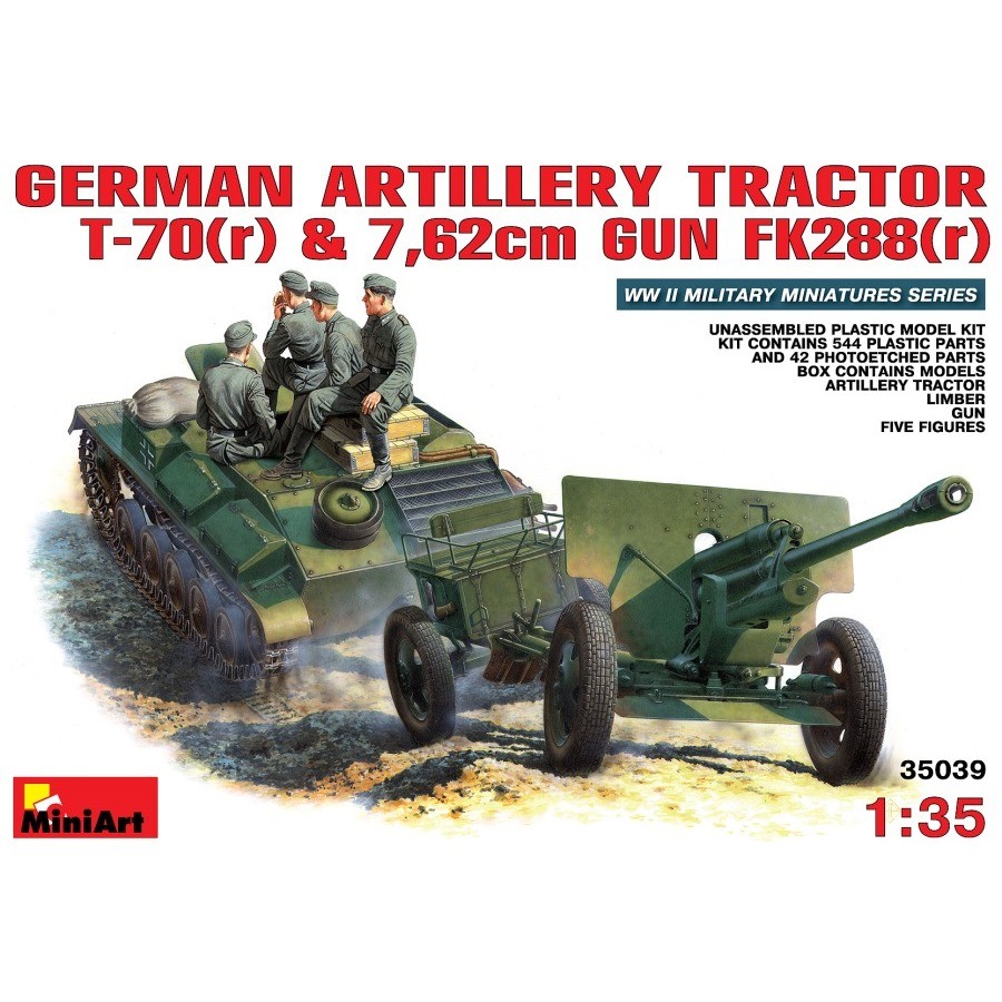 MiniArt Artillery Tractor T-70(r) and 7.62cm Gun FK288(r) (1:35)