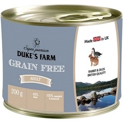 Dukes Farm Adult Canned Grain Free Rabbit/Duck 0.2 kg